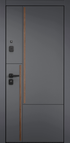 Дверь металл S. OMEGA PRO Оскуро OP-SН1/ШП Кедр + Бетон известковый/Платина