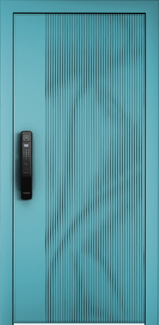 Дверь металл ULTIMATUM Edge E Бирюза Sunrise+Бьянко Maze