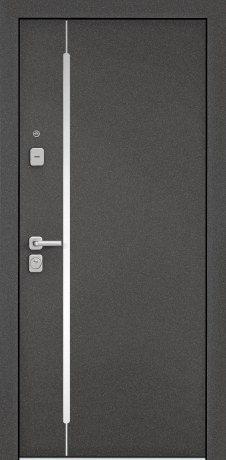 Дверь металл S. OMEGA PRO Колоре гриджио SP-18N+Бьянко OP-ММ ЗЕРКАЛО