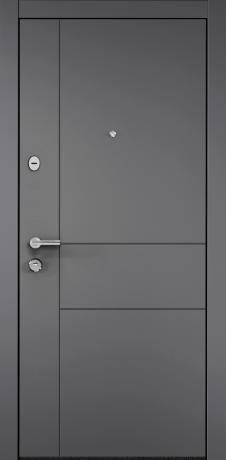 Дверь металл DELTA PRO Холст вулканический D33+Бетон известковый D6-33